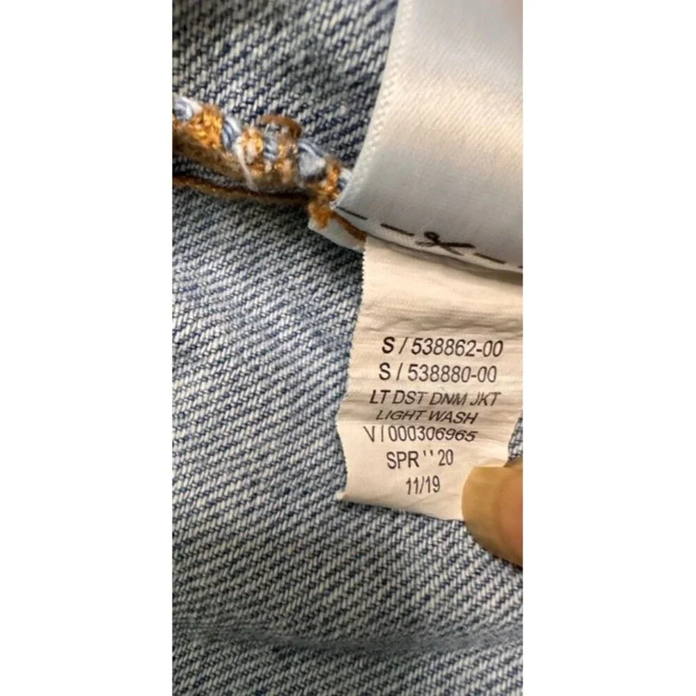 Gap Toddlers Unisex Distressed Snap Front Jean Jacket Blue Size 3T